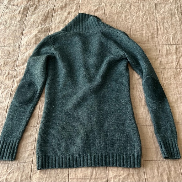 Theory elbow patch wool cashmere mohair blend cardigan sweater gray size small - Picture 8 of 11